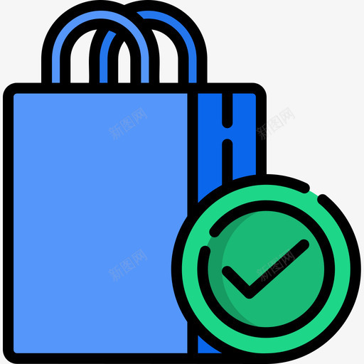 购物袋食品配送3线性颜色图标svg_新图网 https://ixintu.com 线性 购物袋 配送 颜色 食品