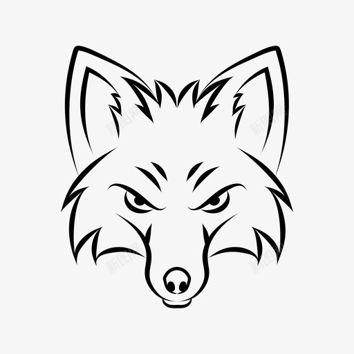 狼吉祥物动物吉祥物食肉动物图标svg_新图网 https://ixintu.com 动物 吉祥物 图标 狼头 线图 野生动物 食肉