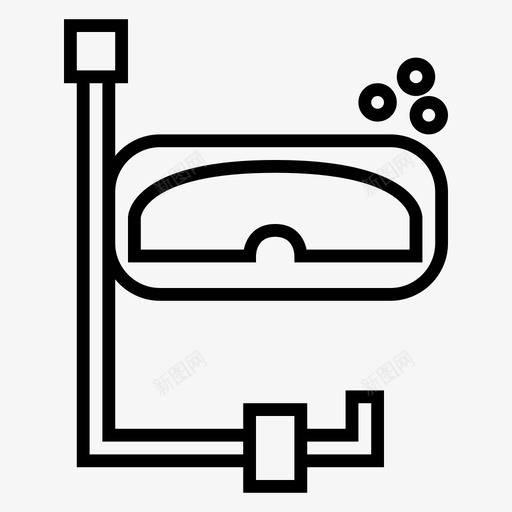 潜水面罩海滩假日图标svg_新图网 https://ixintu.com 假日 夏季 海滩 潜水 运动 面罩