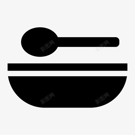汤碗晚餐图标svg_新图网 https://ixintu.com 勺子 晚餐 食物 饭菜