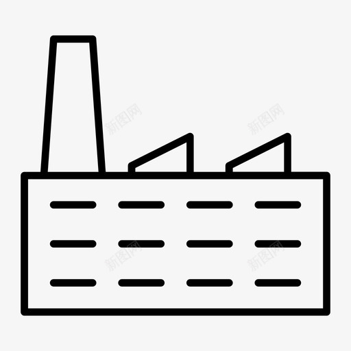 工厂建筑制造图标svg_新图网 https://ixintu.com 制造 工厂 工厂轮廓 废料 建筑