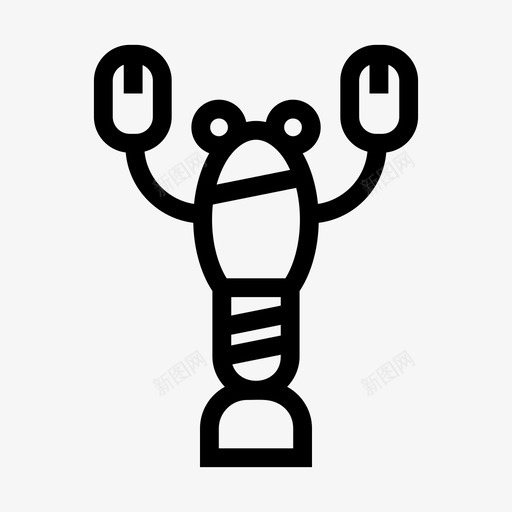 虾生物食物图标svg_新图网 https://ixintu.com 海鲜 生物 食物 龙虾
