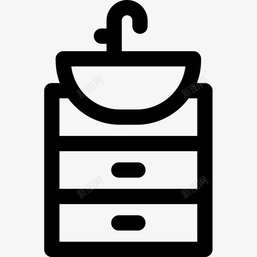 水槽家具124线性图标svg_新图网 https://ixintu.com 家具 水槽 线性