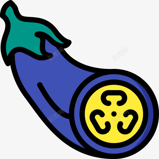 茄子食品132线形颜色图标svg_新图网 https://ixintu.com 线形颜色 茄子 食品132