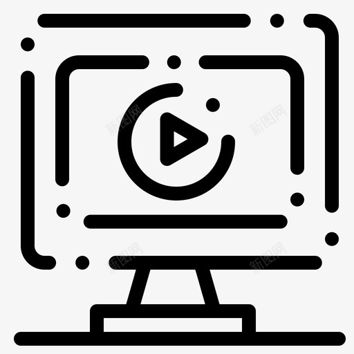 显示器电脑播放图标svg_新图网 https://ixintu.com 在线调查 播放 显示器 电脑 视频