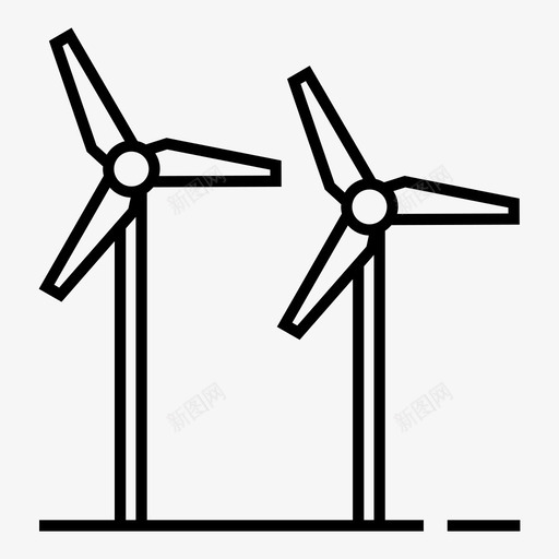 风车发电厂风能图标svg_新图网 https://ixintu.com 发电厂 发电机 图标 涡轮机 生态 线图 风力 风能 风车