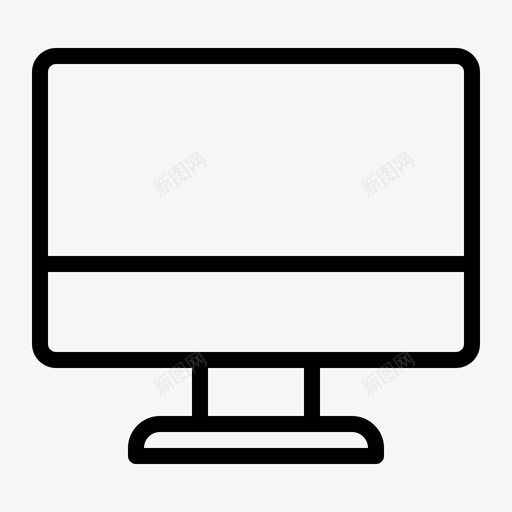 电脑桌面显示器图标svg_新图网 https://ixintu.com 屏幕 显示器 桌面 电脑 轮廓