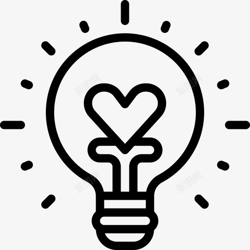 灯泡爱80直线型图标svg_新图网 https://ixintu.com 灯泡 爱80 直线型