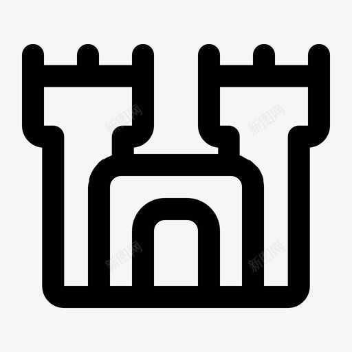 沙堡王国宫殿图标svg_新图网 https://ixintu.com 夏日 夏日轮廓 宫殿 沙堡 王国