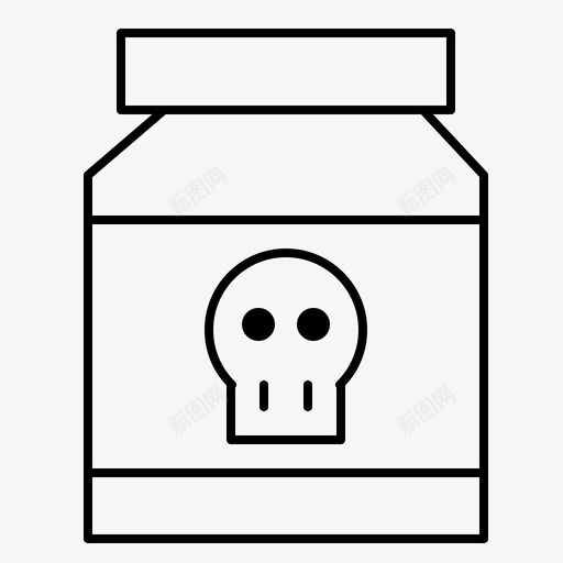 危险医疗药瓶图标svg_新图网 https://ixintu.com 元素 医疗 危险 头骨 有毒 毒药 药剂 药瓶