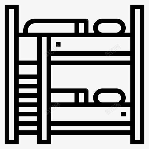 双层床家具111直线型图标svg_新图网 https://ixintu.com 双层 家具 直线 线型