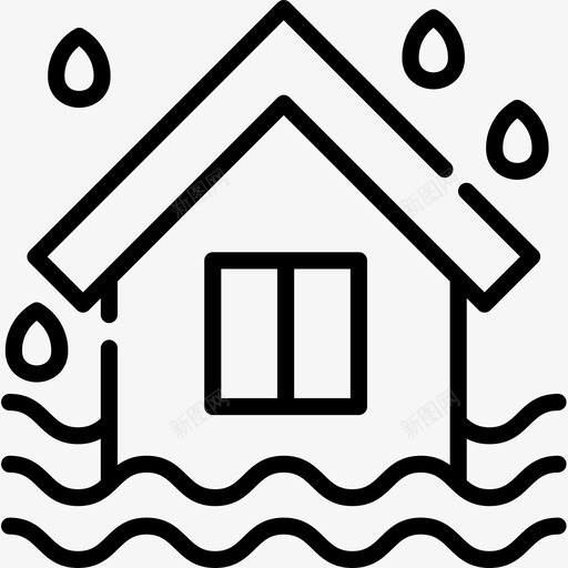洪水天气166线性图标svg_新图网 https://ixintu.com 天气166 洪水 线性