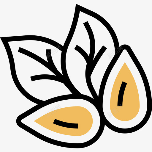 杏仁健康食品18黄影子图标svg_新图网 https://ixintu.com 健康食品 影子 杏仁 黄影子