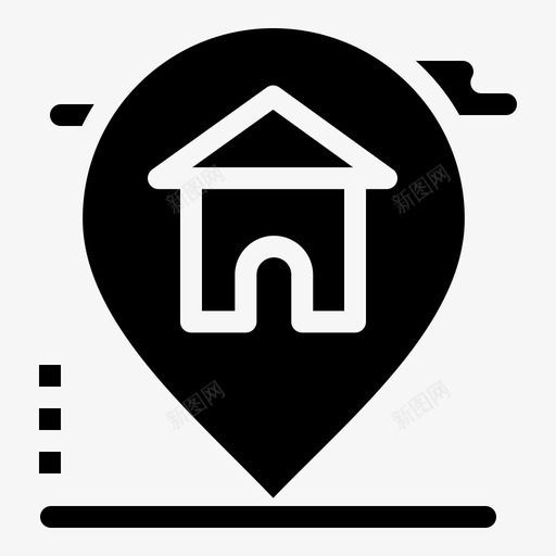 位置家房子图标svg_新图网 https://ixintu.com 位置 地图 房地产 房子