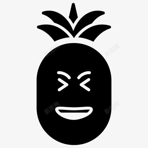 菠萝表情符号表情符号情感图标svg_新图网 https://ixintu.com 图标 情感 水果 符号 菠萝 表情