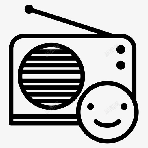 收音机技术多媒体线性图标svg_新图网 https://ixintu.com 技术多媒体 收音机 线性