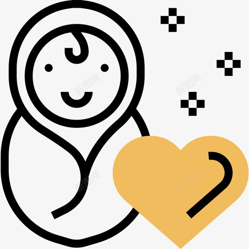 新生儿慈善元素5黄影图标svg_新图网 https://ixintu.com 慈善元素5 新生儿 黄影