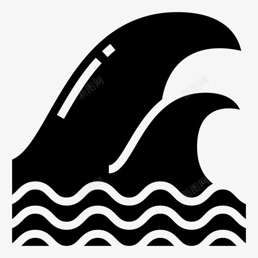 海啸危险灾难图标svg_新图网 https://ixintu.com 全球 危险 变暖 波浪 洪水 海啸 灾难 铭文