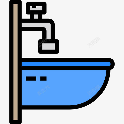 水槽家具129线性颜色图标svg_新图网 https://ixintu.com 家具 水槽 线性 颜色