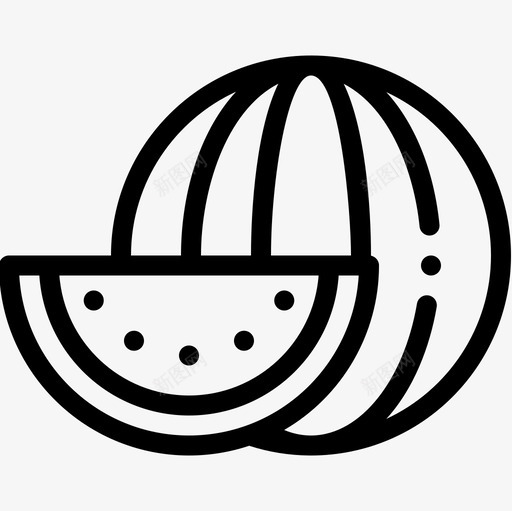 西瓜美食18线性图标svg_新图网 https://ixintu.com 线性 美食 西瓜