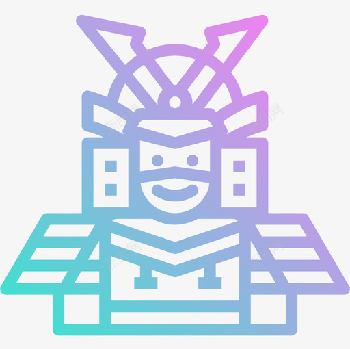 日本武士54渐变图标svg_新图网 https://ixintu.com 日本 武士 渐变