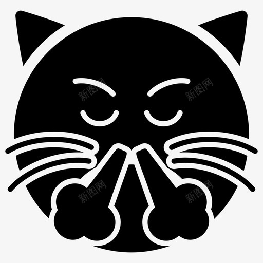 眨眼猫脸表情符号情感图标svg_新图网 https://ixintu.com 图标 情感 猫脸 眨眼 符号 表情