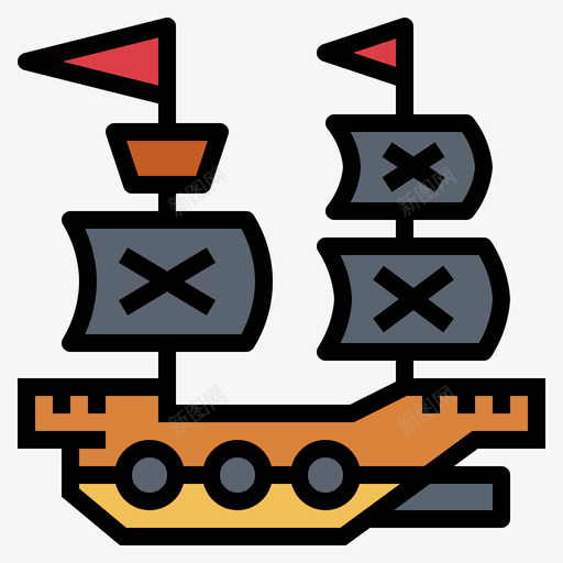 船海盗12线性颜色图标svg_新图网 https://ixintu.com 海盗 线性 颜色