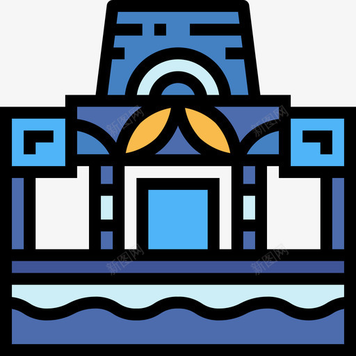 博物馆水族馆3线性颜色图标svg_新图网 https://ixintu.com 博物馆 水族馆3 线性颜色