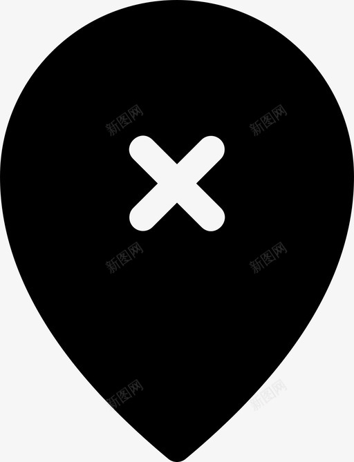 块地图图钉图标svg_新图网 https://ixintu.com 不可用 位置填充 图钉 地图 块
