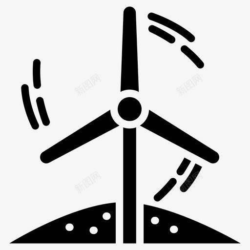 风车农场风车可再生能源图标svg_新图网 https://ixintu.com 农场风车 动力风车 可再生能源 零浪费雕文图标 风力涡轮机 风车