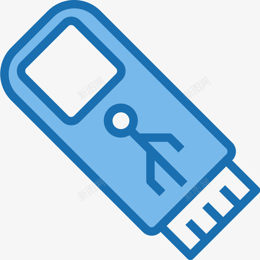 U盘办公用品4蓝色图标svg_新图网 https://ixintu.com 办公用品 蓝色