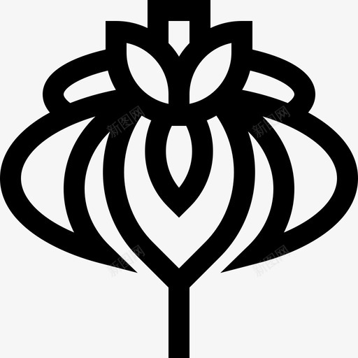 鸢尾花和植物线形图标svg_新图网 https://ixintu.com 植物 线形 鸢尾