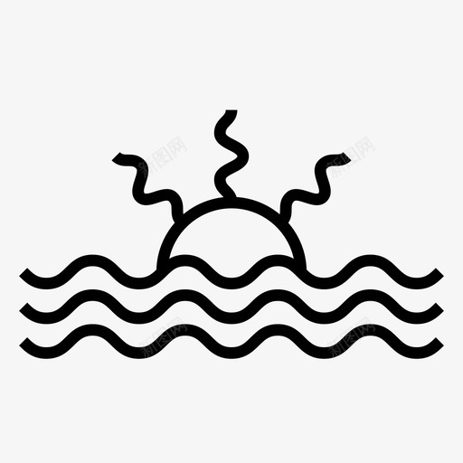 日落海滩夏天图标svg_新图网 https://ixintu.com 夏天 日出 日落 海滩