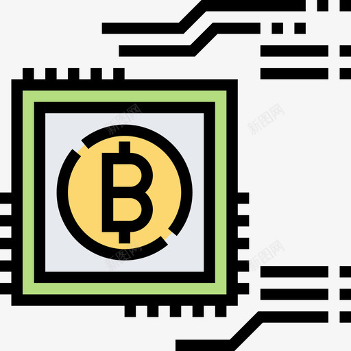 Cpu比特币90线性颜色图标svg_新图网 https://ixintu.com Cpu 比特 线性 颜色