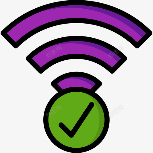 Wifi移动接口5线性颜色图标svg_新图网 https://ixintu.com Wifi 接口 移动 线性 颜色