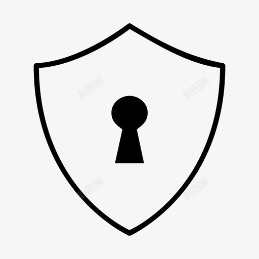 护盾看护锁图标svg_新图网 https://ixintu.com 保护 安全 护盾 看护