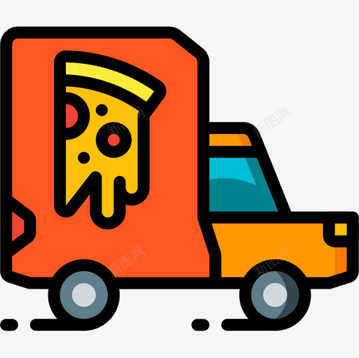 货车食品运送29线性颜色图标svg_新图网 https://ixintu.com 线性 货车 运送 颜色 食品