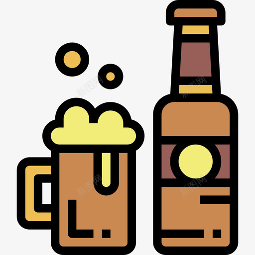 啤酒33号咖啡厅原色图标svg_新图网 https://ixintu.com 33号咖啡厅 原色 啤酒