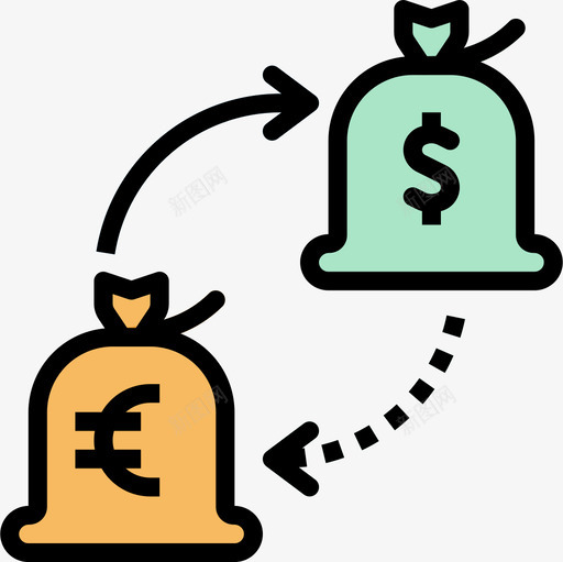 钱袋金融109线性颜色图标svg_新图网 https://ixintu.com 线性 金融 钱袋 颜色