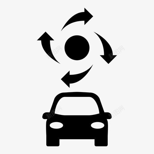 汽车gps定位图标svg_新图网 https://ixintu.com gps 定位 导航 汽车 环岛 道路
