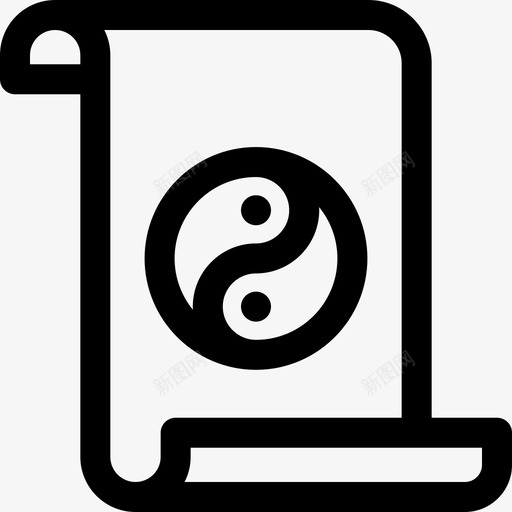 卷轴中国29直线图标svg_新图网 https://ixintu.com 中国29 卷轴 直线