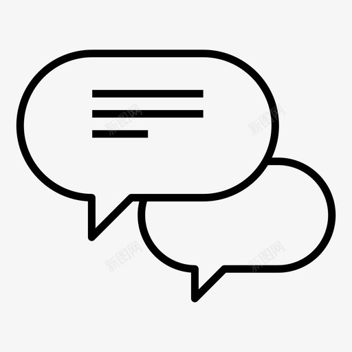 通讯对话办公元素线条图标svg_新图网 https://ixintu.com 元素 办公 图标 对话 线条 通讯