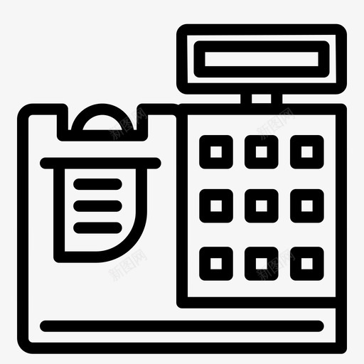 收银台收银机付款图标svg_新图网 https://ixintu.com 付款 商店 收银台 收银机 线下 账单 购物