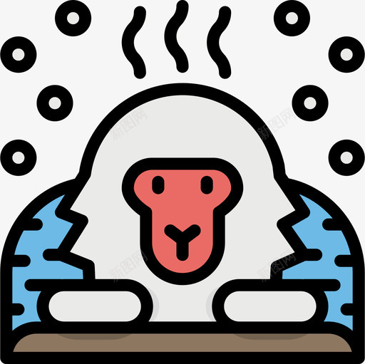 猴子日本53线形颜色图标svg_新图网 https://ixintu.com 日本 猴子 线形 颜色