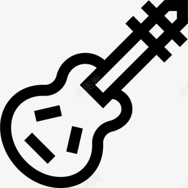 电吉他音乐和乐器12线性图标图标