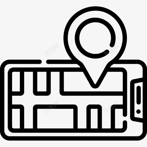 智能手机位置71线性图标svg_新图网 https://ixintu.com 位置 手机 智能 线性