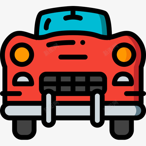 汽车50年代5线性颜色图标svg_新图网 https://ixintu.com 50年代 汽车 线性 颜色