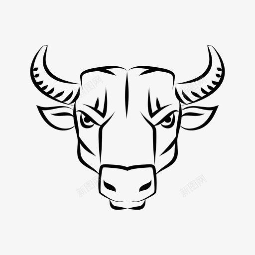 牛头动物吉祥物公牛吉祥物图标svg_新图网 https://ixintu.com 公牛吉祥物 动物吉祥物 动物吉祥物线图标 家畜 牛 牛头