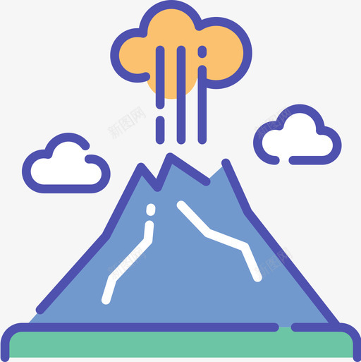 火山灾难8线性颜色图标svg_新图网 https://ixintu.com 火山 灾难 线性 颜色