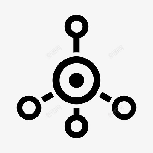 集线器连接链路图标svg_新图网 https://ixintu.com 系统 网络 连接 链路 集线器